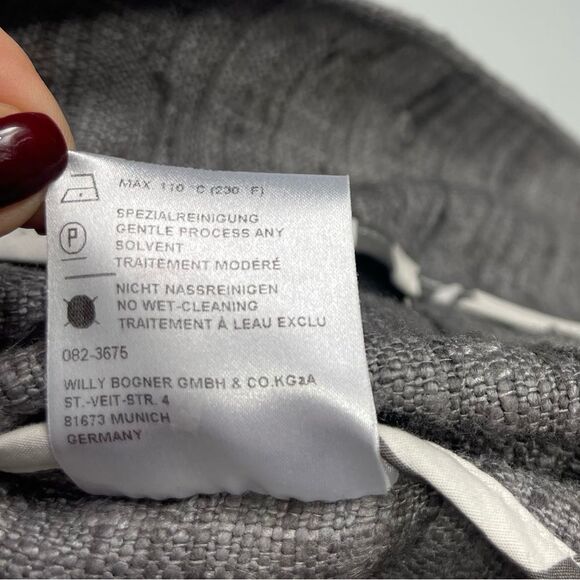 BOGNER Silk Tweed Boucle Blazer Jacket Gray Brown Cropped Bolero 3/4 Sleeve US 8 - Picture 14 of 16